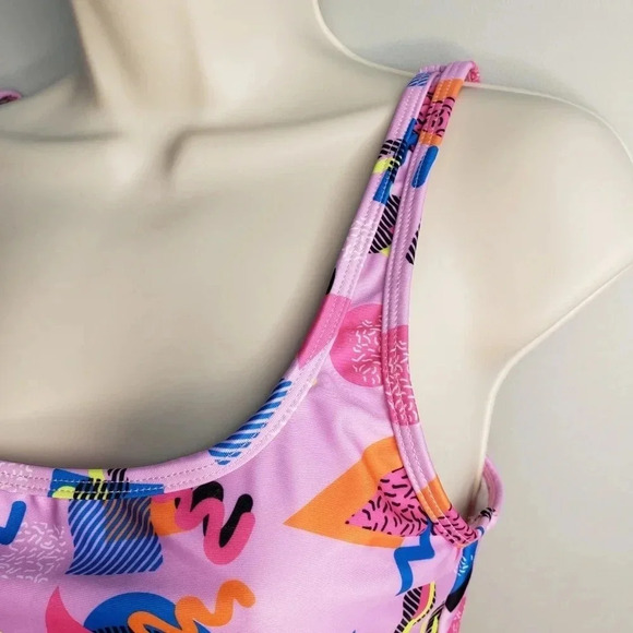 2/$25-Skinny Dip S Bikini-Barbie Retro 90s  Print Pink Abstract Size Small NWOT - Picture 8 of 14